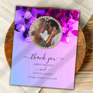 Prospectus 11,4 Cm X 14,2 Cm Photo Rainbow Mariage Carte de remerciements