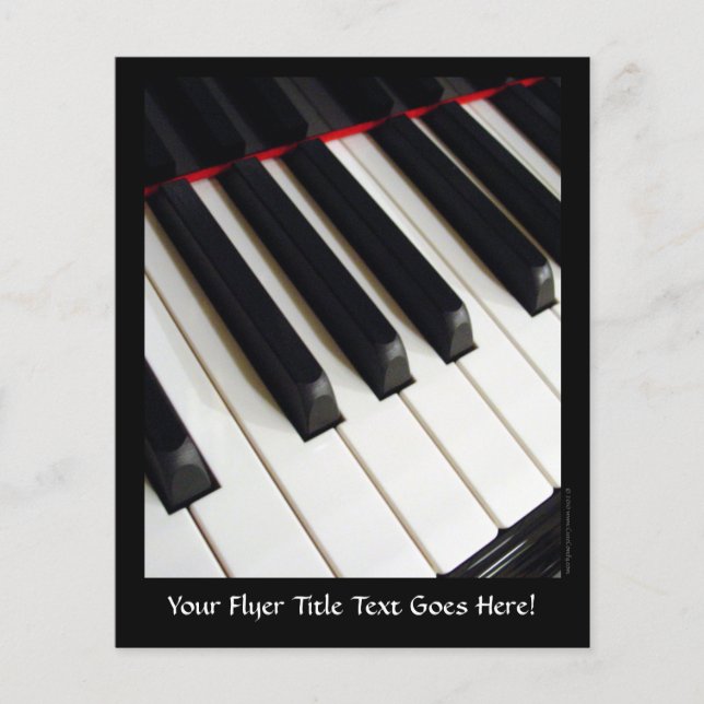 Prospectus 11,4 Cm X 14,2 Cm Photographie des touches de piano (Devant)