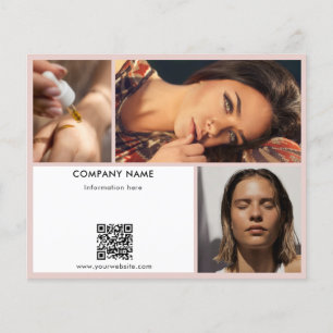 Prospectus 11,4 Cm X 14,2 Cm Photos de Salon de Beauté Rose Vive Code QR