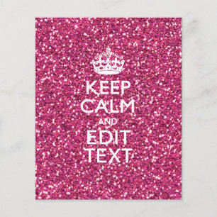 Prospectus 11,4 Cm X 14,2 Cm Pink Rose Personalized KEEP CALM AND Your Text