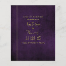 Plum & Gold Regal Enregistrer La Date Budget Circu