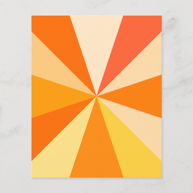 Prospectus 11,4 Cm X 14,2 Cm Pop Art Modern 60s Funky Geometry Rays in Orange (Dos)