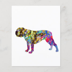 Prospectus 11,4 Cm X 14,2 Cm Portrait d'aquarelle Bulldog Art