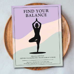 Prospectus 11,4 Cm X 14,2 Cm Posture de l'arbre - Instructeur de Yoga Propre