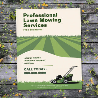 Prospectus 11,4 Cm X 14,2 Cm Professional Lawn Mowing Services