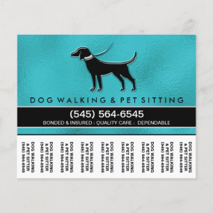 Prospectus 11,4 Cm X 14,2 Cm Promeneur de chiens 5.6 x4.5 Flyer détachable bleu