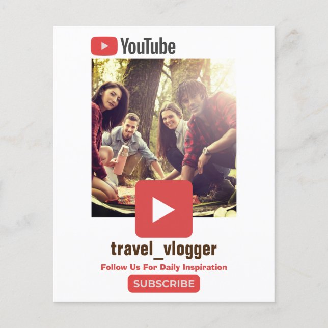 Prospectus 11,4 Cm X 14,2 Cm Promotion de canal Youtube (Devant)