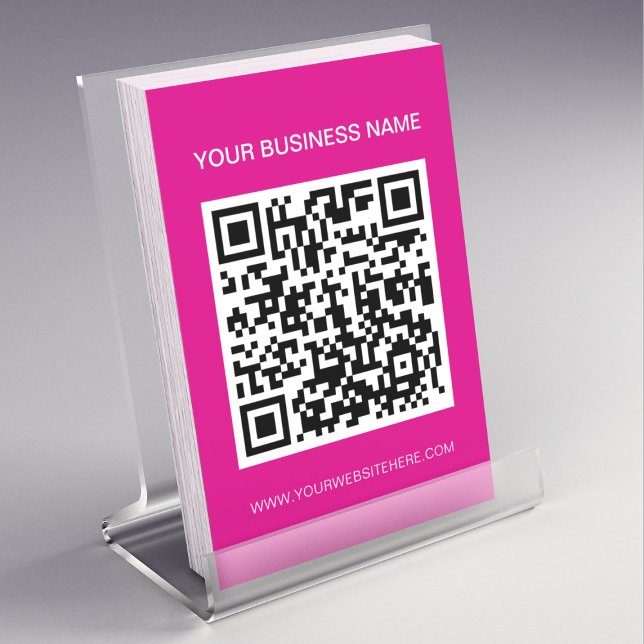 Prospectus 11,4 Cm X 14,2 Cm Promotionnels QR Code Marketing Hot Pink (Créateur téléchargé)