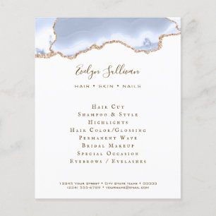 Prospectus 11,4 Cm X 14,2 Cm prospectus à agate bleu pastel