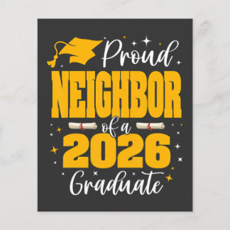 Prospectus 11,4 Cm X 14,2 Cm Proud Neighbor Of A Class Of 2026 Graduate