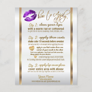 Prospectus 11,4 Cm X 14,2 Cm *Purple Parties scintillant Lip Instructions 2