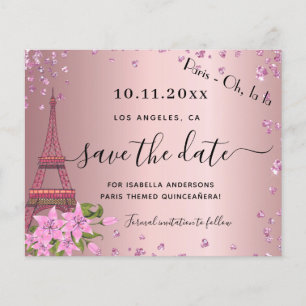 Prospectus 11,4 Cm X 14,2 Cm Quinceanera blush rose paris budget enregistrer la
