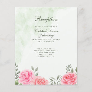 Prospectus 11,4 Cm X 14,2 Cm Réception de mariage rose Rose Floral Budget