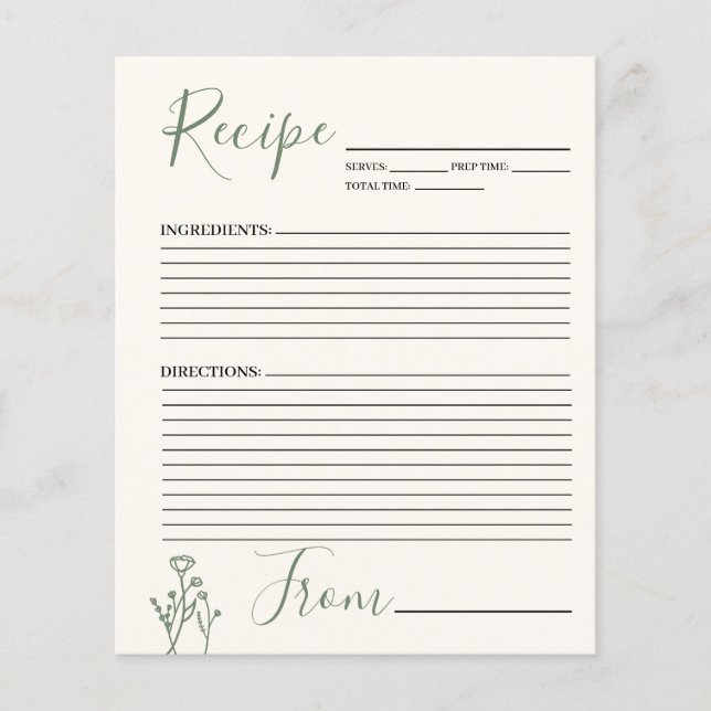 Prospectus 11,4 Cm X 14,2 Cm Recette Carte Boho Floral Budget (Devant)