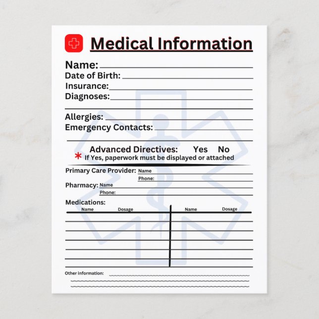 Prospectus 11,4 Cm X 14,2 Cm Réfrigérateur d'urgence d'information Médicale (Devant)
