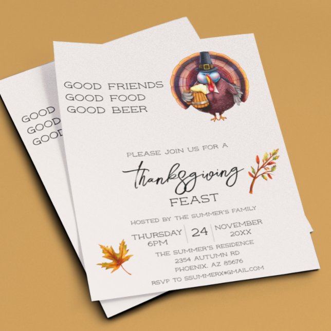 Prospectus 11,4 Cm X 14,2 Cm Remercions la Turquie pour le dîner de Thanksgivin (Créateur téléchargé)