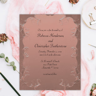Prospectus 11,4 Cm X 14,2 Cm Rose à prix abordable Gold Vintage Wedding Invitat