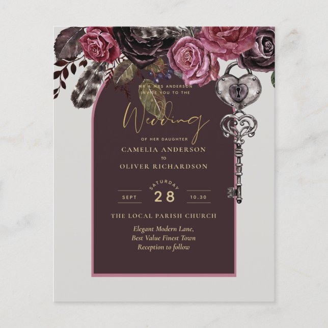 Prospectus 11,4 Cm X 14,2 Cm ROSE BOTHIQUE Bourgogne Mariage de automne (Devant)