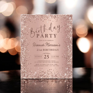 Prospectus 11,4 Cm X 14,2 Cm Rose Budget Parties scintillant or 21e anniversair