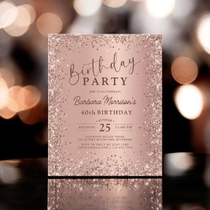 Prospectus 11,4 Cm X 14,2 Cm Rose Budget Parties scintillant or 40e anniversair