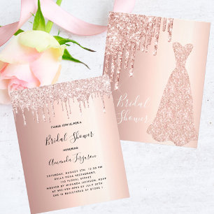 Prospectus 11,4 Cm X 14,2 Cm Rose de douche nuptiale or blush invitation budget