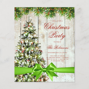 Prospectus 11,4 Cm X 14,2 Cm Rustic Christmas Tree Invitation Programme Menu Ve
