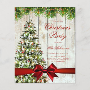 Prospectus 11,4 Cm X 14,2 Cm Rustic Winter Tree Invitation Menu du programme