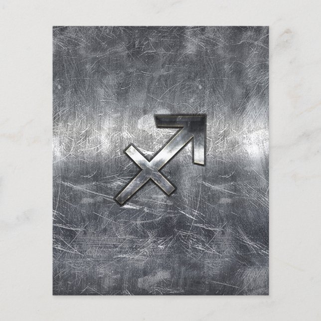 Prospectus 11,4 Cm X 14,2 Cm Sagittarius Zodiac Connexion Silver Steel look (Devant)