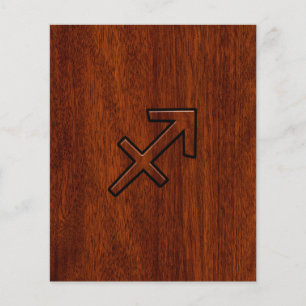 Prospectus 11,4 Cm X 14,2 Cm Sagittarius Zodiac Connexion style acajou