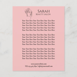 Prospectus 11,4 Cm X 14,2 Cm Salon de beauté