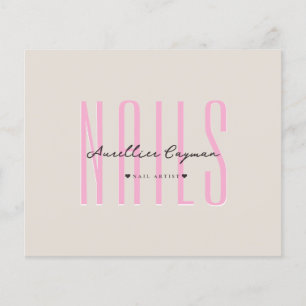 Prospectus 11,4 Cm X 14,2 Cm Salon de beauté Minimal Nail Tech Pink Sand 