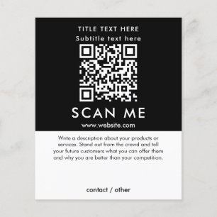 Prospectus 11,4 Cm X 14,2 Cm Scan promotionnel Me QR Code noir et blanc affaire