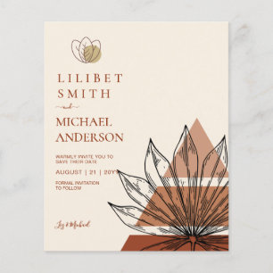 Prospectus 11,4 Cm X 14,2 Cm Scandinavie Japandi Lignes Abstraites Date de sauv