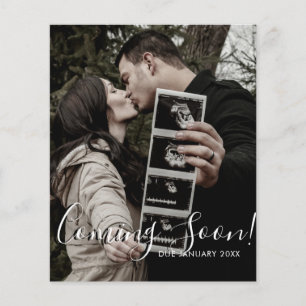Prospectus 11,4 Cm X 14,2 Cm Script Photo Ultrasound Prochainement Grossesse
