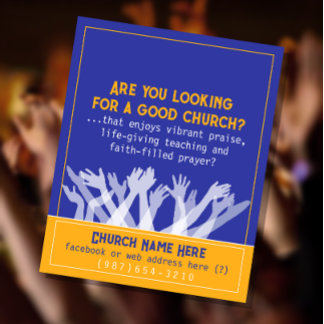 Prospectus 11,4 Cm X 14,2 Cm Service de culte de l'église Invitation Invitation