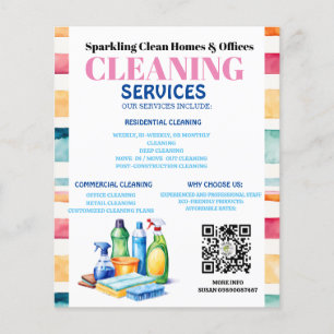 Prospectus 11,4 Cm X 14,2 Cm Service de nettoyage modifiable Circulaire