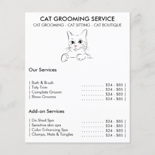 Prospectus 11,4 Cm X 14,2 Cm Service de toilettage de chat moderne