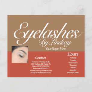 Prospectus 11,4 Cm X 14,2 Cm Services de cils modernes  Tarifs terreux  Brochur