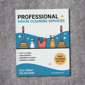 Prospectus 11,4 Cm X 14,2 Cm Services de nettoyage de maison professionnels