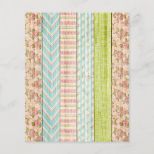 Prospectus 11,4 Cm X 14,2 Cm Shabby Rose Pastel Rustic Wood Scrapbook Paper