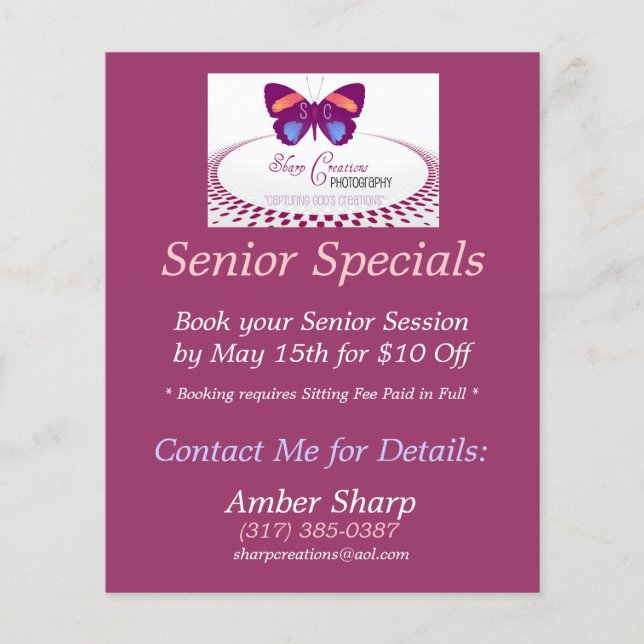 Prospectus 11,4 Cm X 14,2 Cm Sharp Creations Senior Specials (Devant)