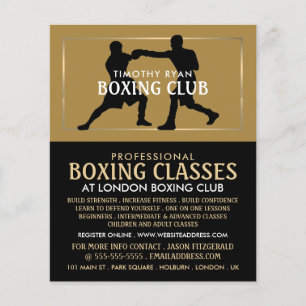 Prospectus 11,4 Cm X 14,2 Cm Silhouette Boxing Match, Boxing Class Advert