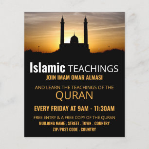 Prospectus 11,4 Cm X 14,2 Cm Silhouette de la mosquée, l'enseignement islamique