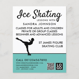 Prospectus 11,4 Cm X 14,2 Cm Silhouette de patinage sur glace, leçon de patinag
