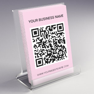 Prospectus 11,4 Cm X 14,2 Cm Simple Blush Pink promotionnel QR Code Marketing