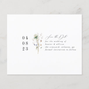 Prospectus 11,4 Cm X 14,2 Cm Simple Floral Enregistrer la date
