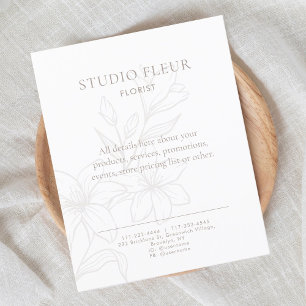 Prospectus 11,4 Cm X 14,2 Cm Simple Floral Small Business Marketing