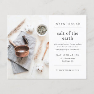 Prospectus 11,4 Cm X 14,2 Cm Simple Modern Photo Business Open House Invitation