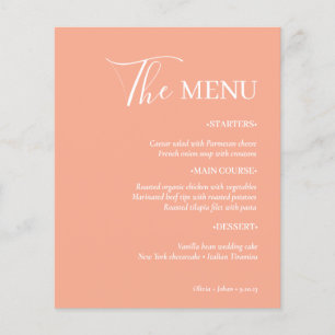 Prospectus 11,4 Cm X 14,2 Cm Simple, moderne et minimaliste Menu Mariage Peac