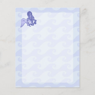 Prospectus 11,4 Cm X 14,2 Cm Sirène assise bleue